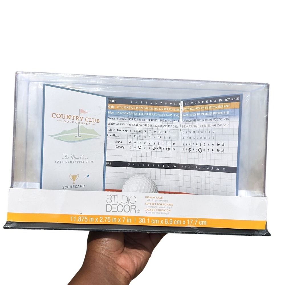 Studio Decor Golf Ball‎ & Scorecard Display Case Clear Acrylic New